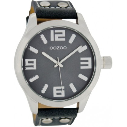 OOZOO Timepieces 45mm Dark Blue Leather Strap C1062